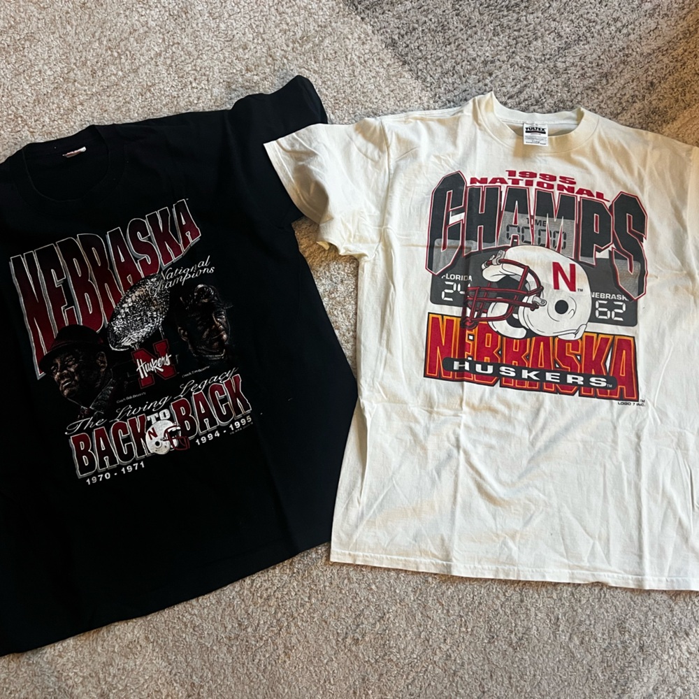 Vintage Nebraska Husker tees